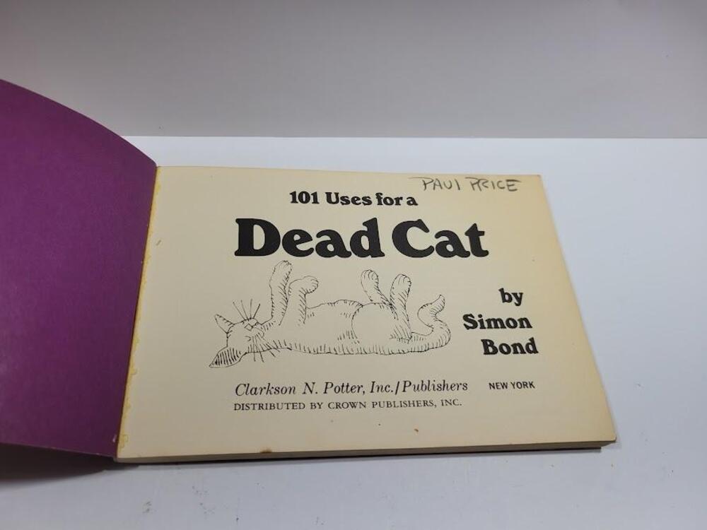 Vintage 101 Uses For A Dead Cat Simon Bond Clarkson Potter HC USA Humor Cats
